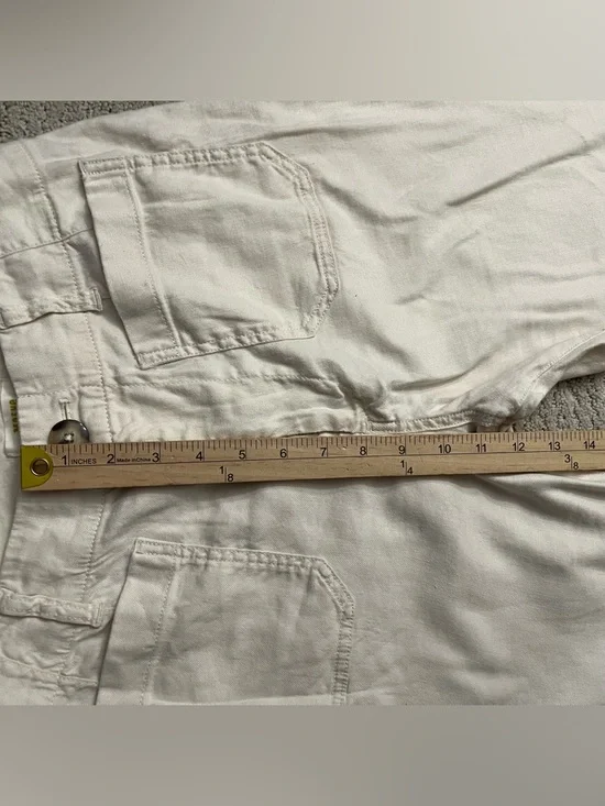 Anthropologie Maeve The Collette Linen Blend Wide Leg Pant In Ivory Cropped - Picture 6 of 13